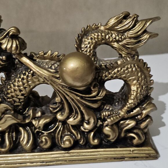 Money Manifest Chinese Dragon with Ball Feng Shui Home Decor Heavy - Picture 5 of 12